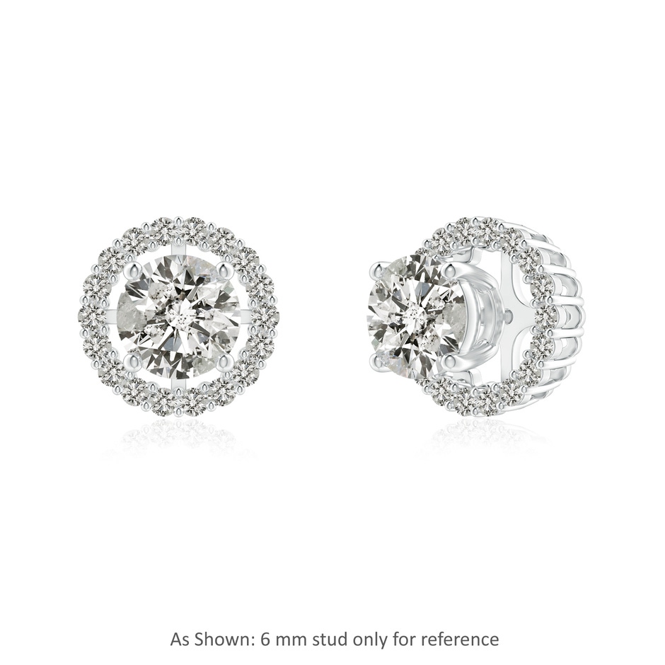 1.4mm KI3 Prong-Set Diamond Halo Earring Jackets in White Gold side 1