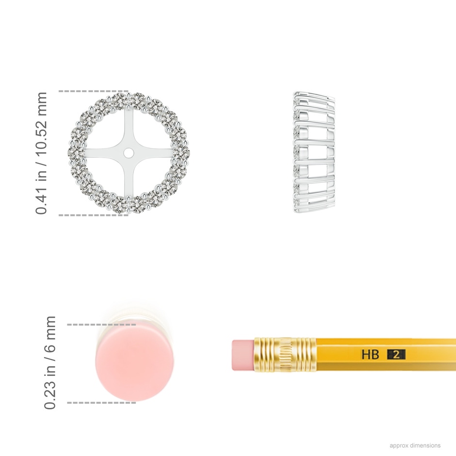 1.4mm KI3 Prong-Set Diamond Halo Earring Jackets in White Gold ruler