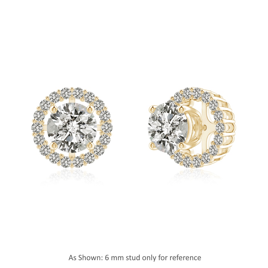 1.4mm KI3 Prong-Set Diamond Halo Earring Jackets in Yellow Gold side 1