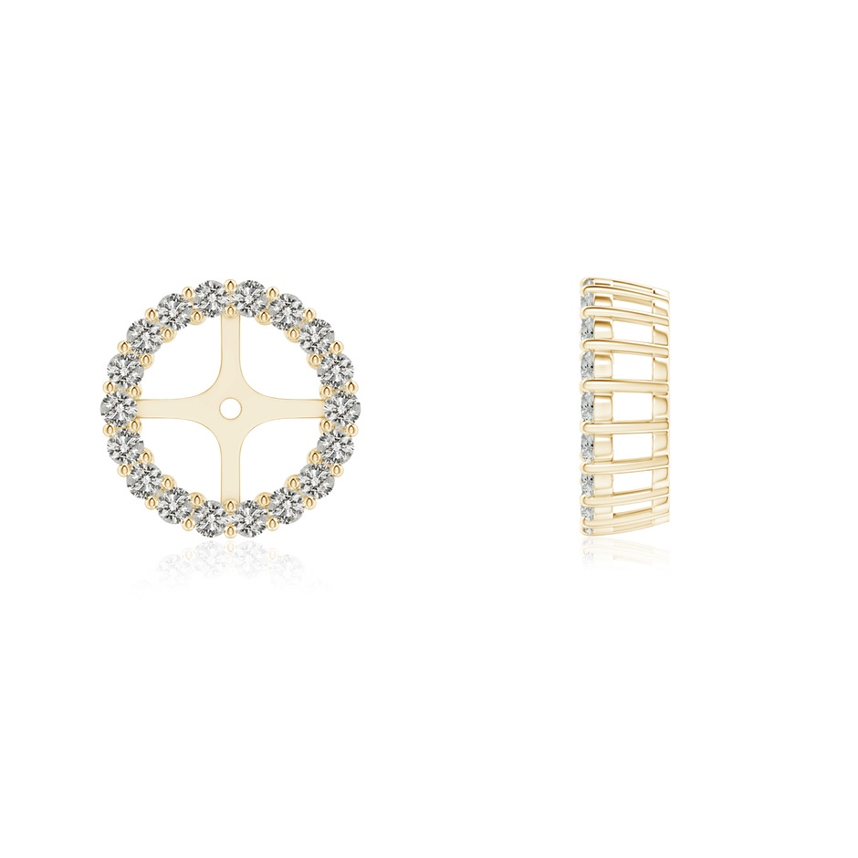 1.4mm KI3 Prong-Set Diamond Halo Earring Jackets in Yellow Gold side 1