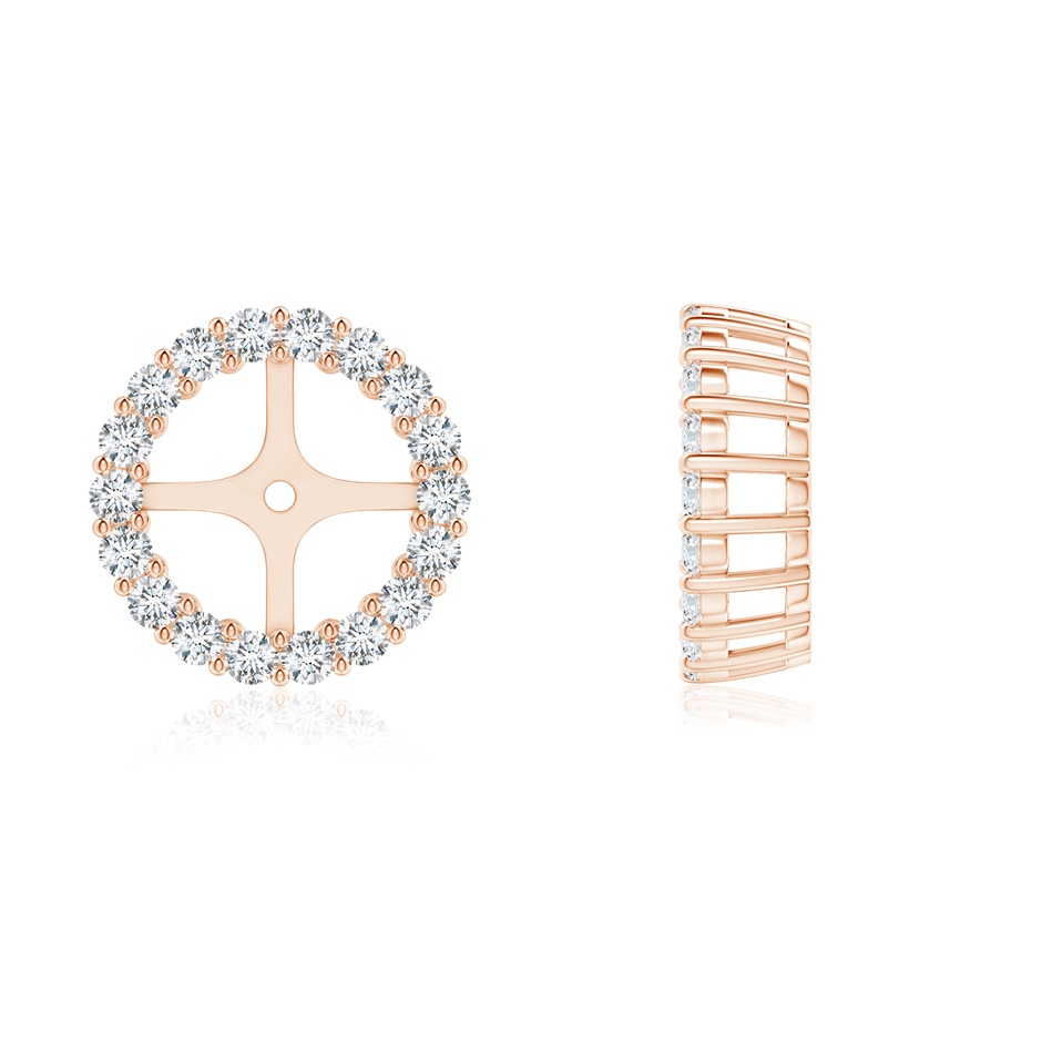 1.6mm GVS2 Prong-Set Diamond Halo Earring Jackets in Rose Gold side 1