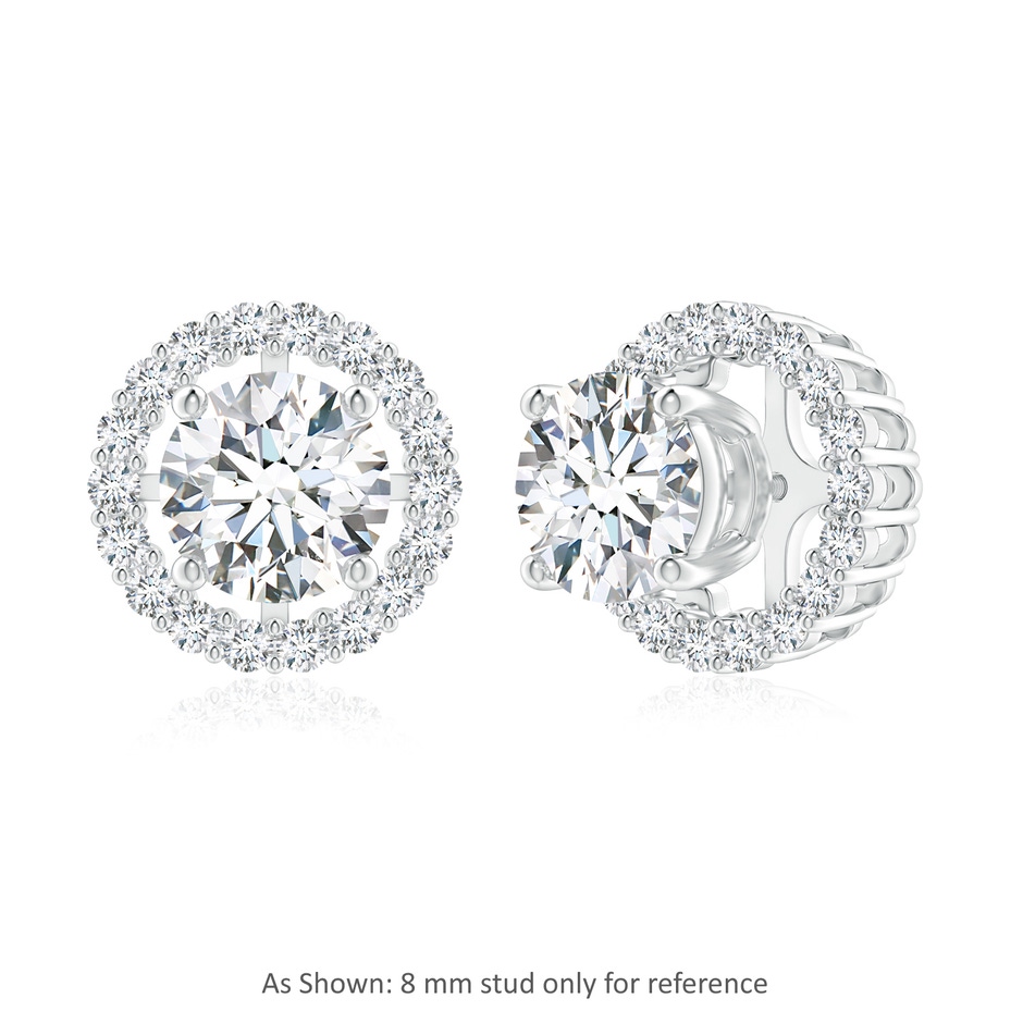 1.6mm GVS2 Prong-Set Diamond Halo Earring Jackets in White Gold Side 1