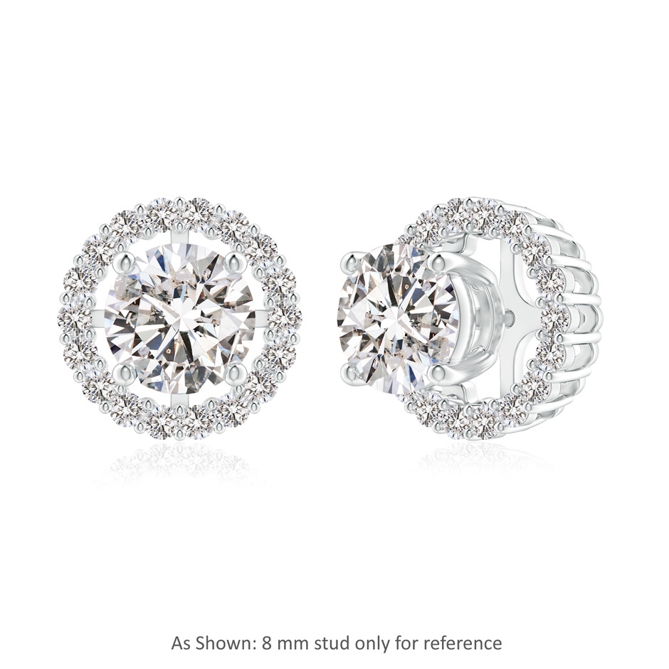1.6mm IJI1I2 Prong-Set Diamond Halo Earring Jackets in White Gold side 1