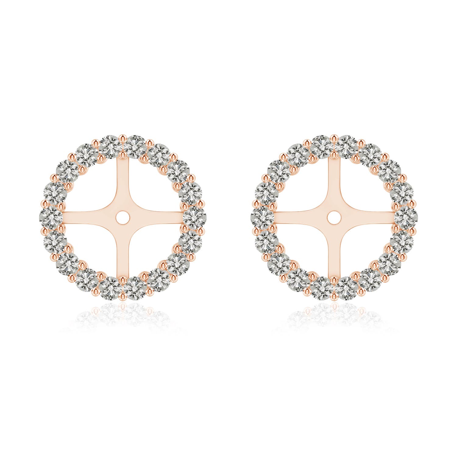 Angara 0.72 CTW Prong-Set Diamond Halo Earring Jackets in 14K Rose Gold