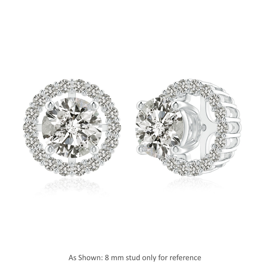 1.6mm KI3 Prong-Set Diamond Halo Earring Jackets in White Gold side 1