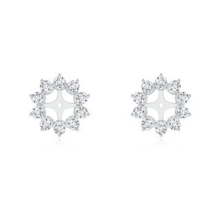 1.8mm GVS2 Diamond Floral Halo Earring Jackets in White Gold