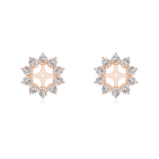 1.8mm IJI1I2 Diamond Floral Halo Earring Jackets in Rose Gold