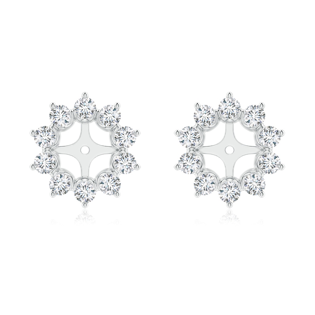 2.7mm GVS2 Diamond Floral Halo Earring Jackets in White Gold