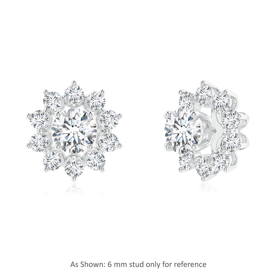 2.7mm GVS2 Diamond Floral Halo Earring Jackets in White Gold side 1