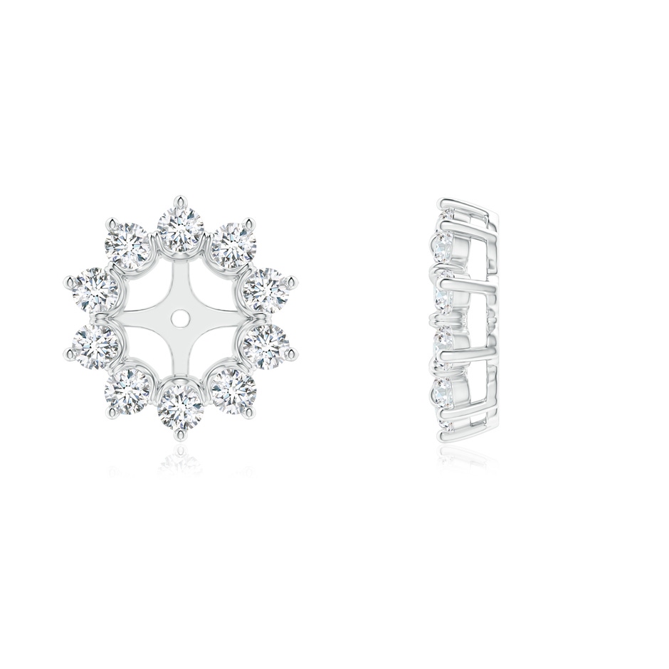 2.7mm GVS2 Diamond Floral Halo Earring Jackets in White Gold side 1