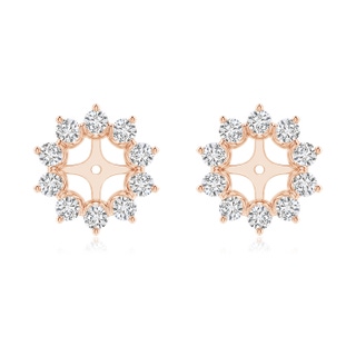 2.7mm HSI2 Diamond Floral Halo Earring Jackets in Rose Gold