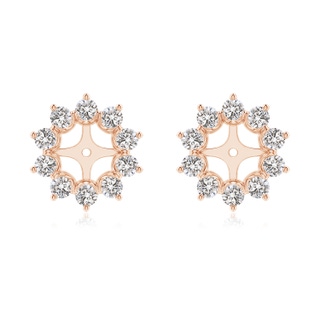 2.7mm IJI1I2 Diamond Floral Halo Earring Jackets in Rose Gold