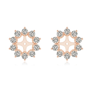 2.7mm KI3 Diamond Floral Halo Earring Jackets in Rose Gold