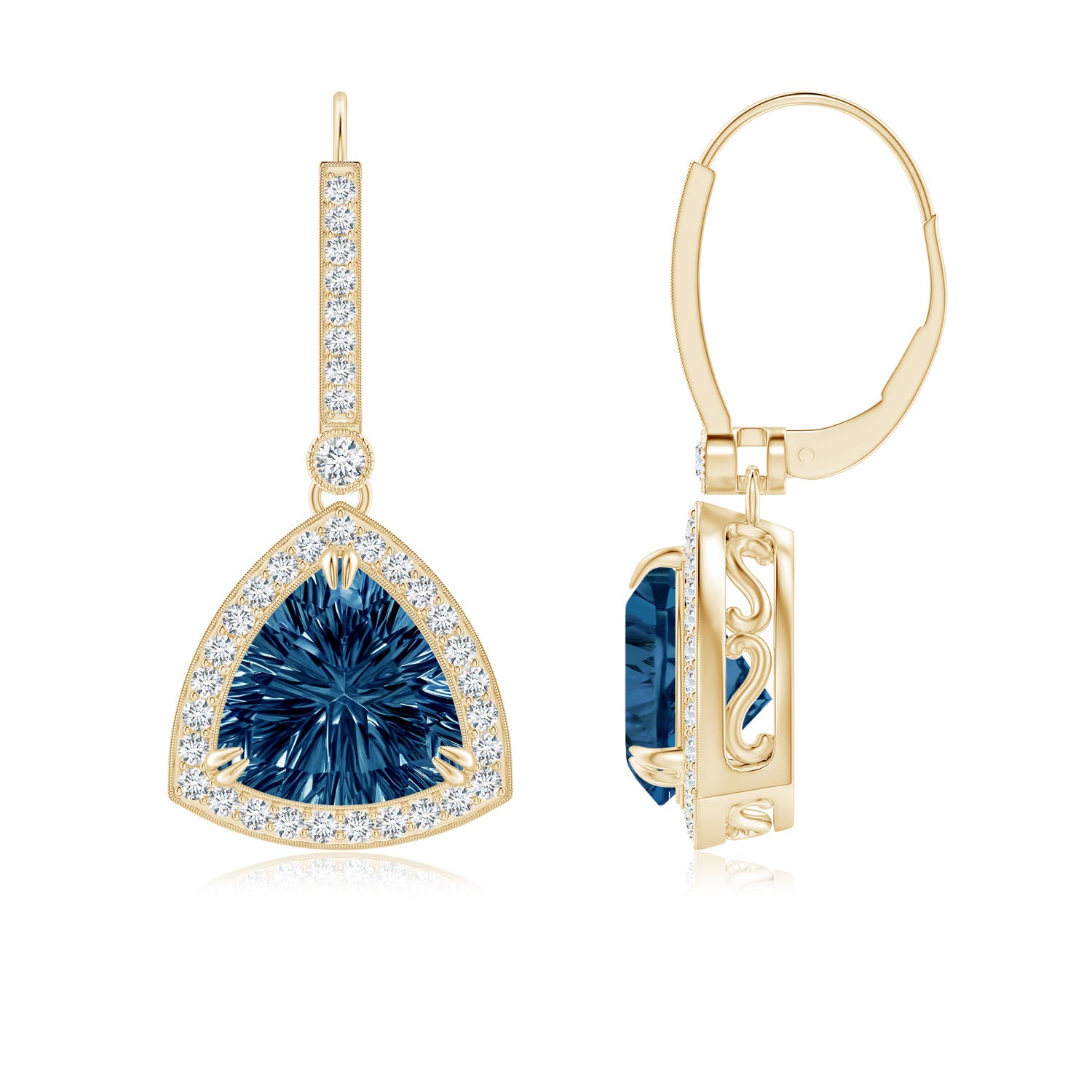 AAAA - London Blue Topaz / 3.22 CT / 14 KT Yellow Gold