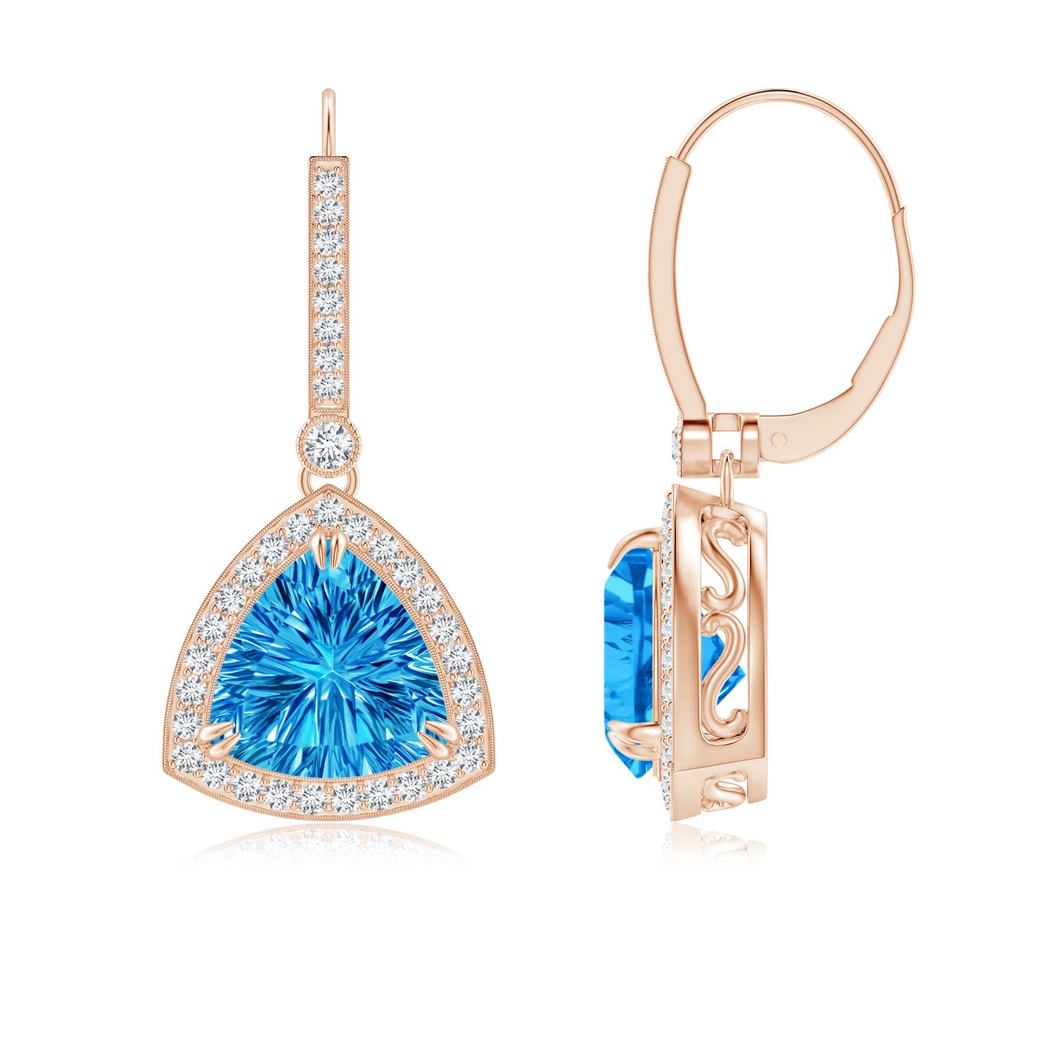 AAAA - Swiss Blue Topaz / 3.22 CT / 14 KT Rose Gold