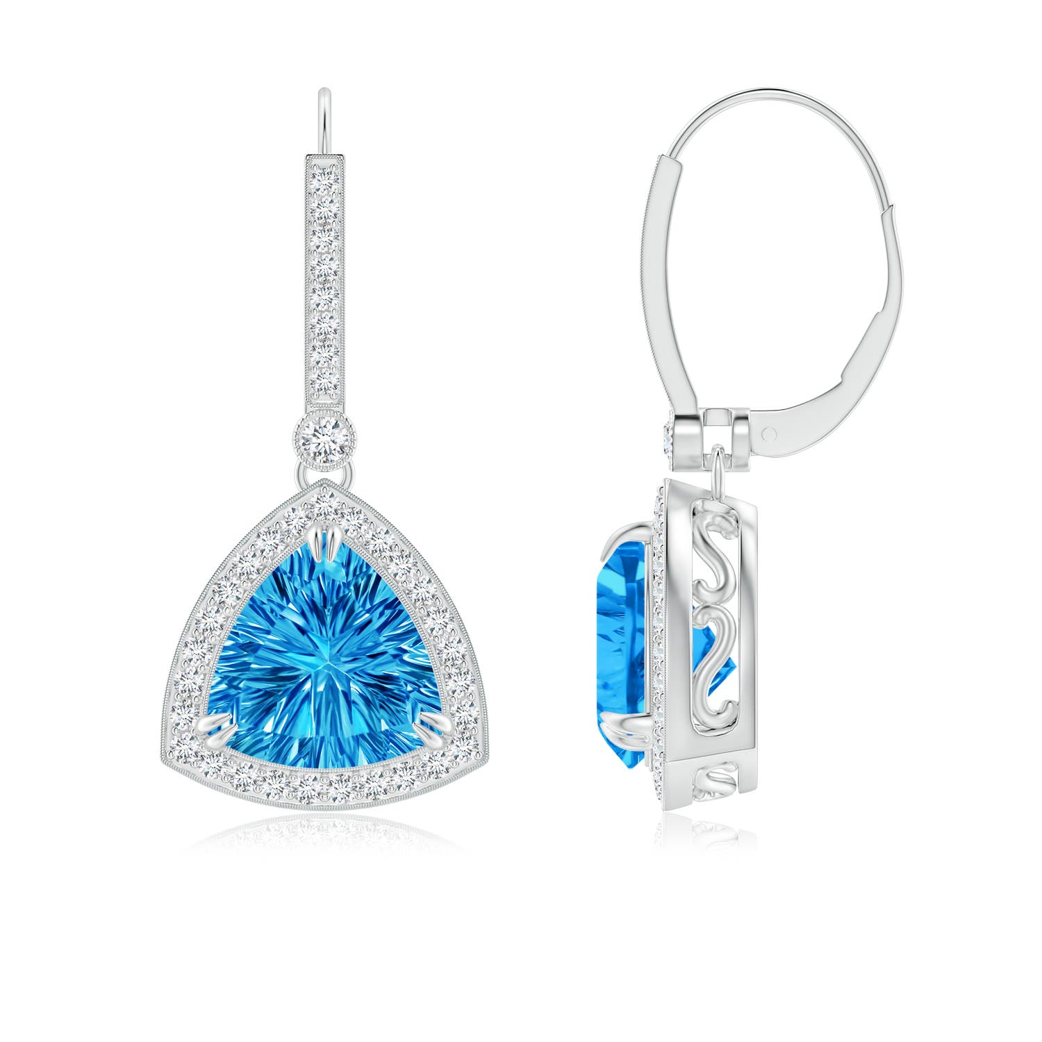 AAAA - Swiss Blue Topaz / 3.22 CT / 14 KT White Gold