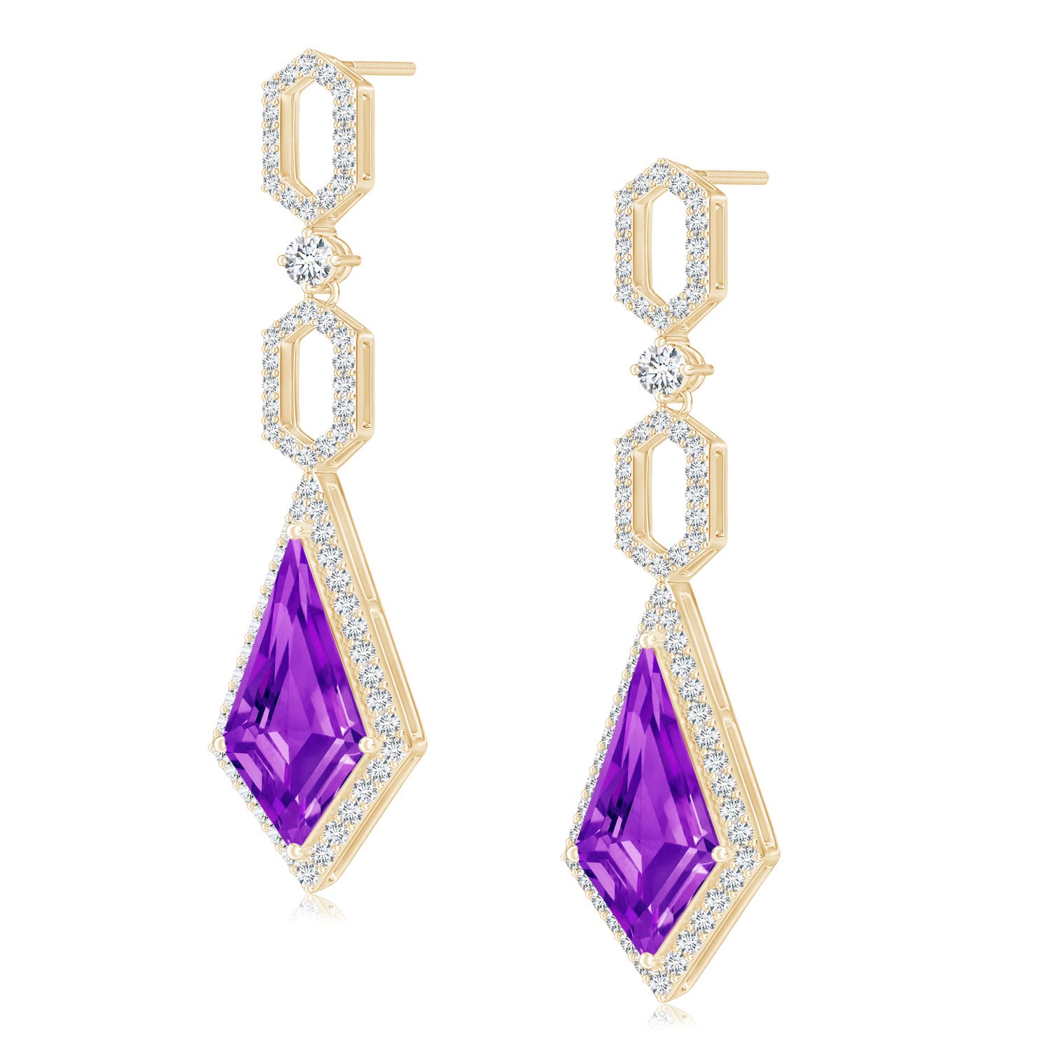 AAAA - Amethyst / 9.93 CT / 14 KT Yellow Gold