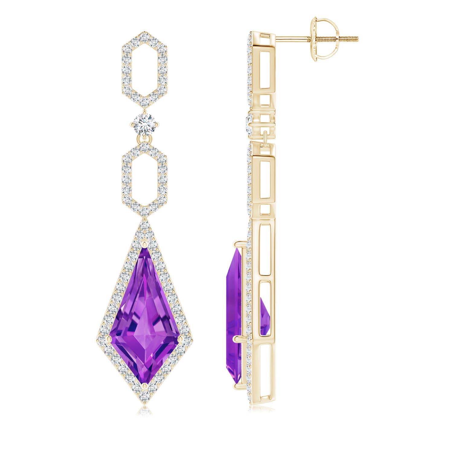 AAAA - Amethyst / 9.93 CT / 14 KT Yellow Gold