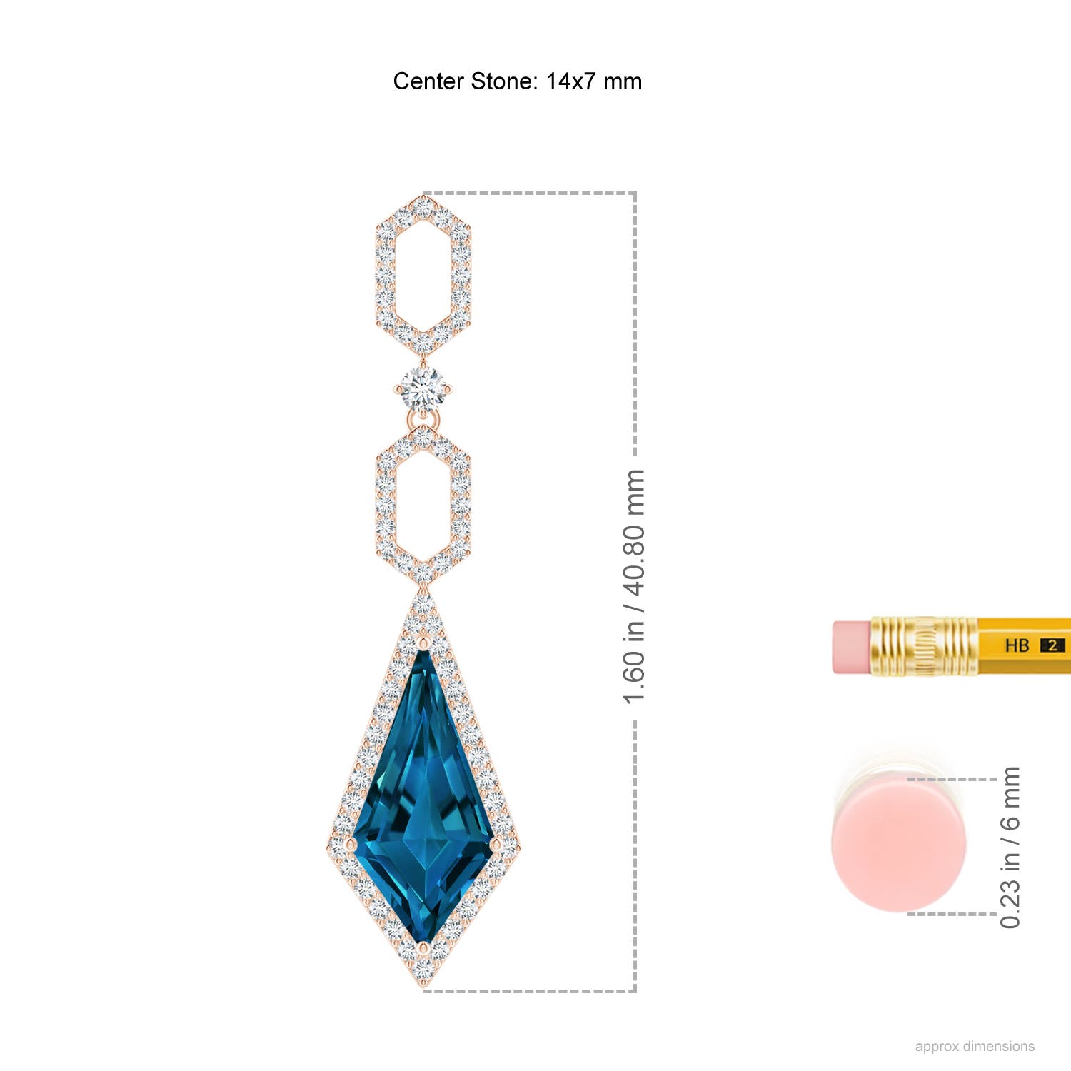 AAAA - London Blue Topaz / 9.14 CT / 14 KT Rose Gold