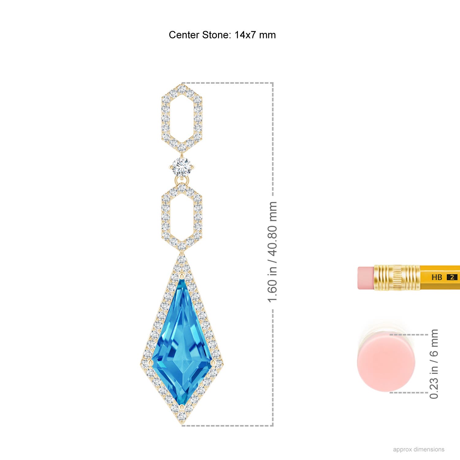 AAAA - Swiss Blue Topaz / 9.14 CT / 14 KT Yellow Gold