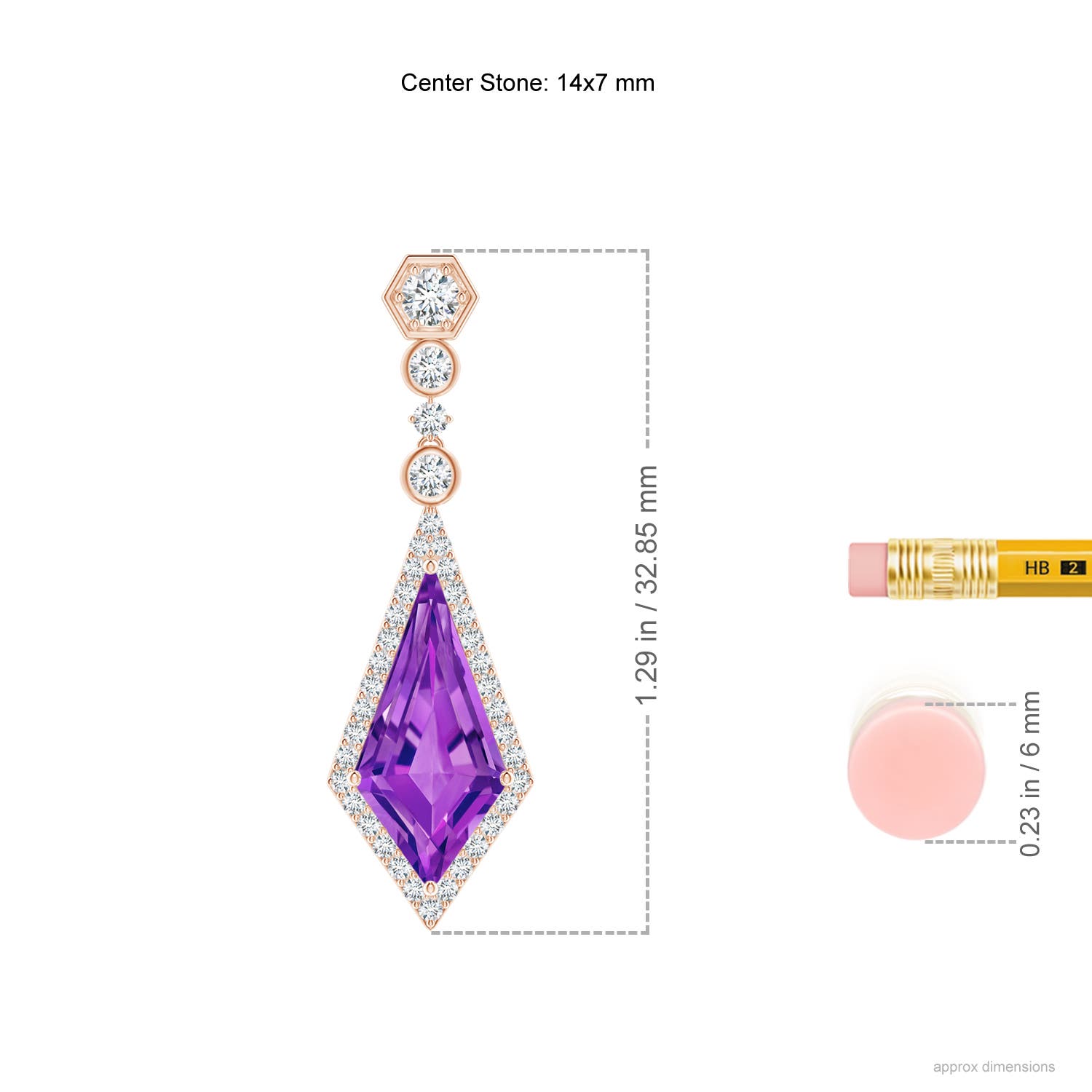 AAAA - Amethyst / 7.66 CT / 14 KT Rose Gold