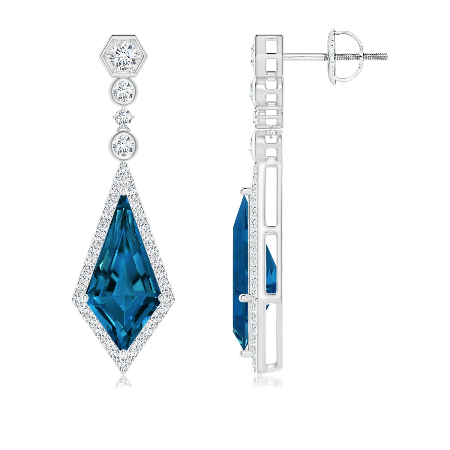 AAAA - London Blue Topaz / 9.06 CT / 14 KT White Gold