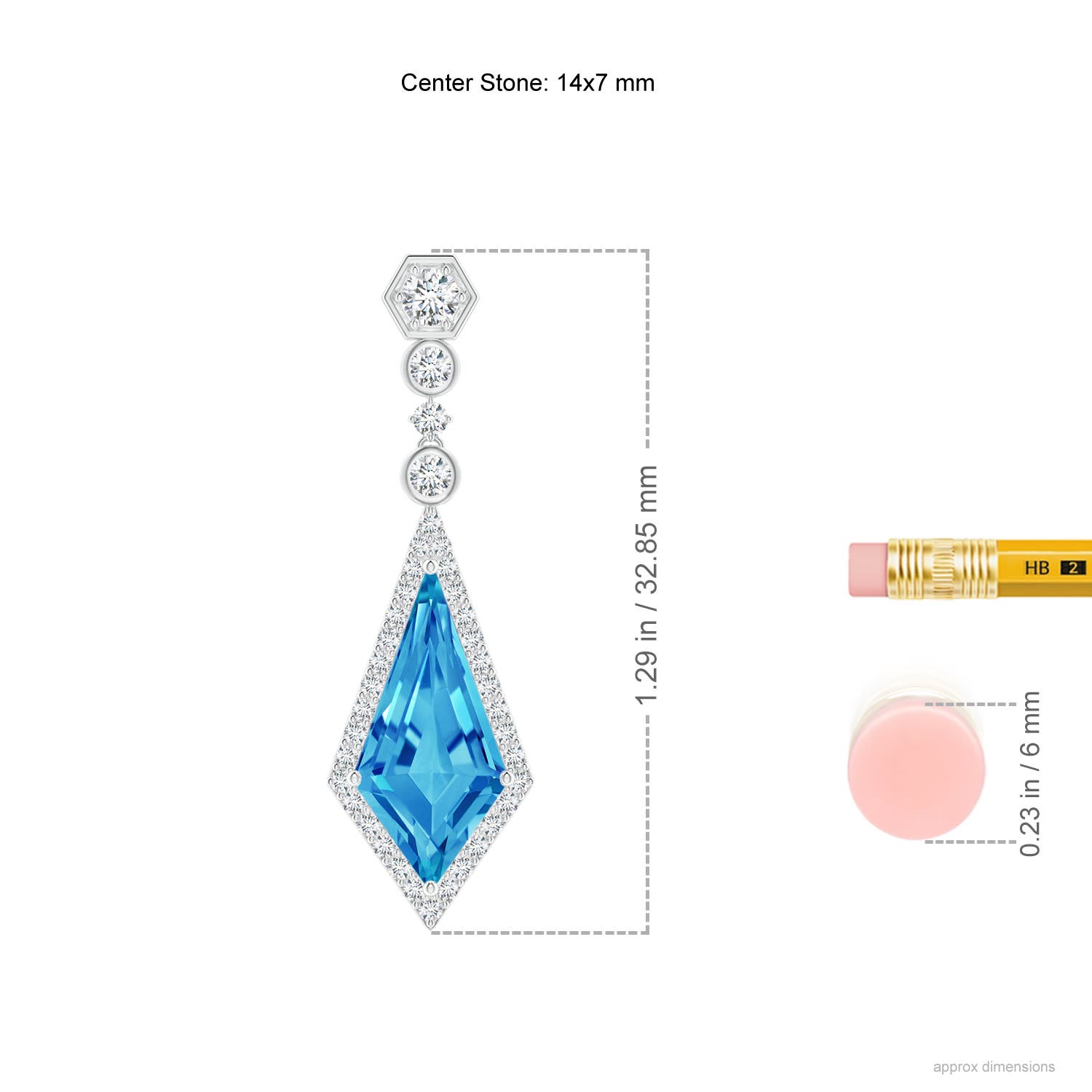 AAAA - Swiss Blue Topaz / 9.06 CT / 14 KT White Gold