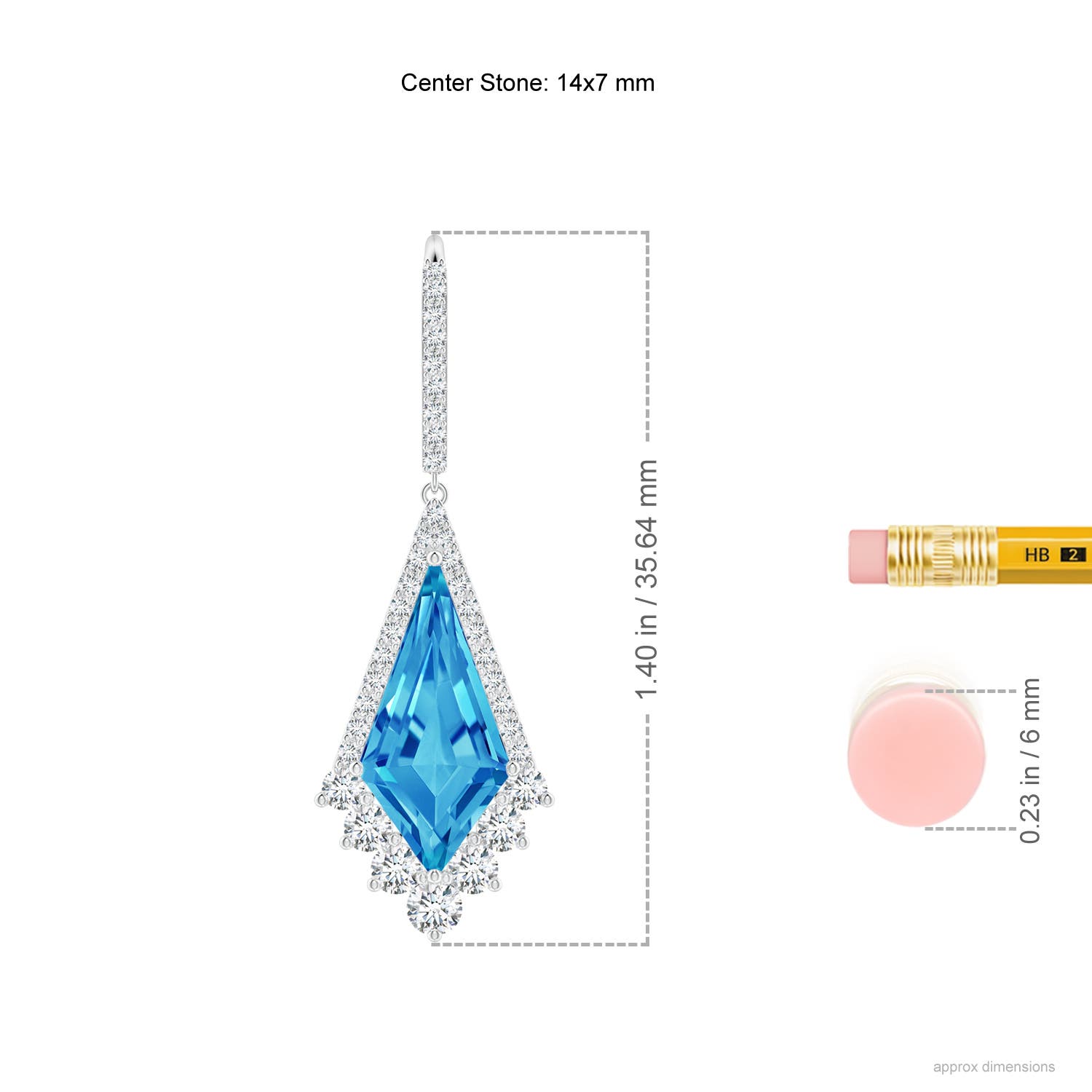 AAAA - Swiss Blue Topaz / 9.24 CT / 14 KT White Gold