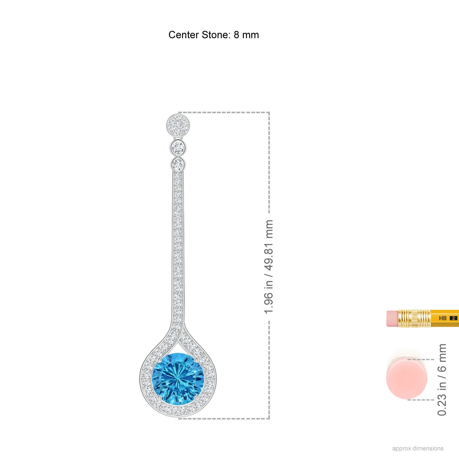 AAAA - Swiss Blue Topaz / 5 CT / 14 KT White Gold