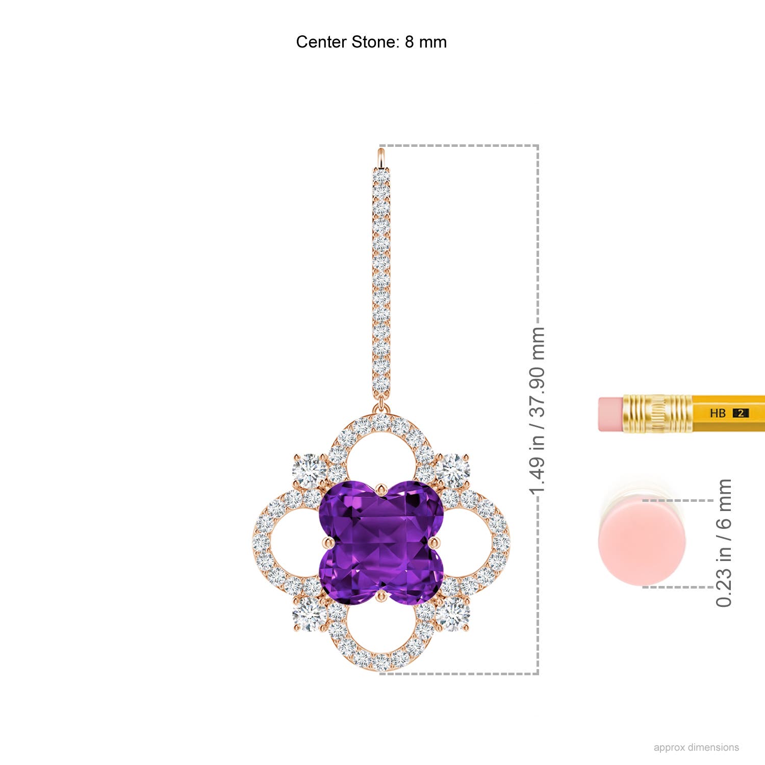 AAAA - Amethyst / 5.77 CT / 14 KT Rose Gold