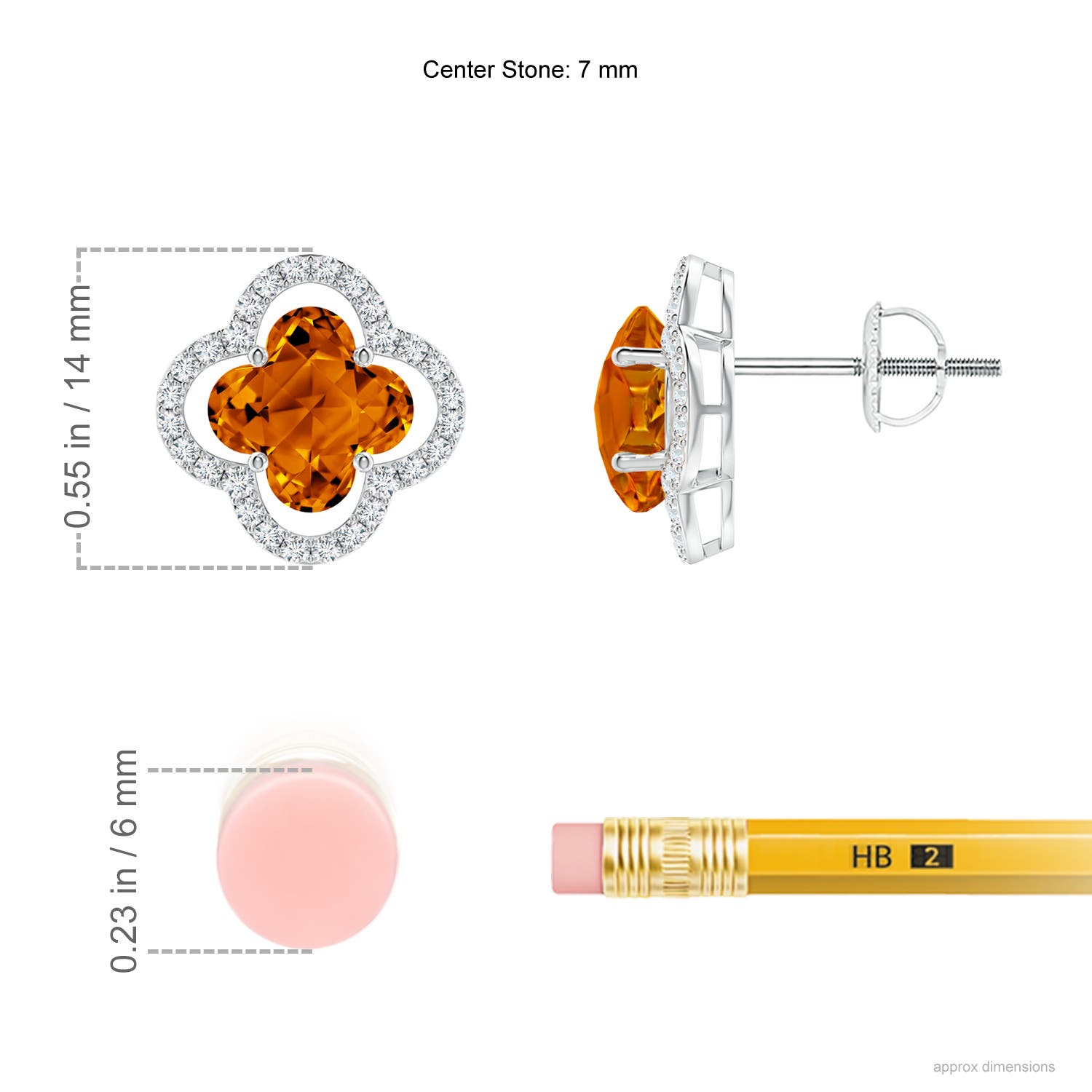 AAAA - Citrine / 3.46 CT / 14 KT White Gold