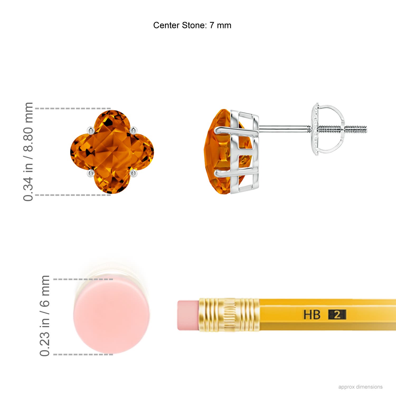 AAAA - Citrine / 3 CT / 14 KT White Gold