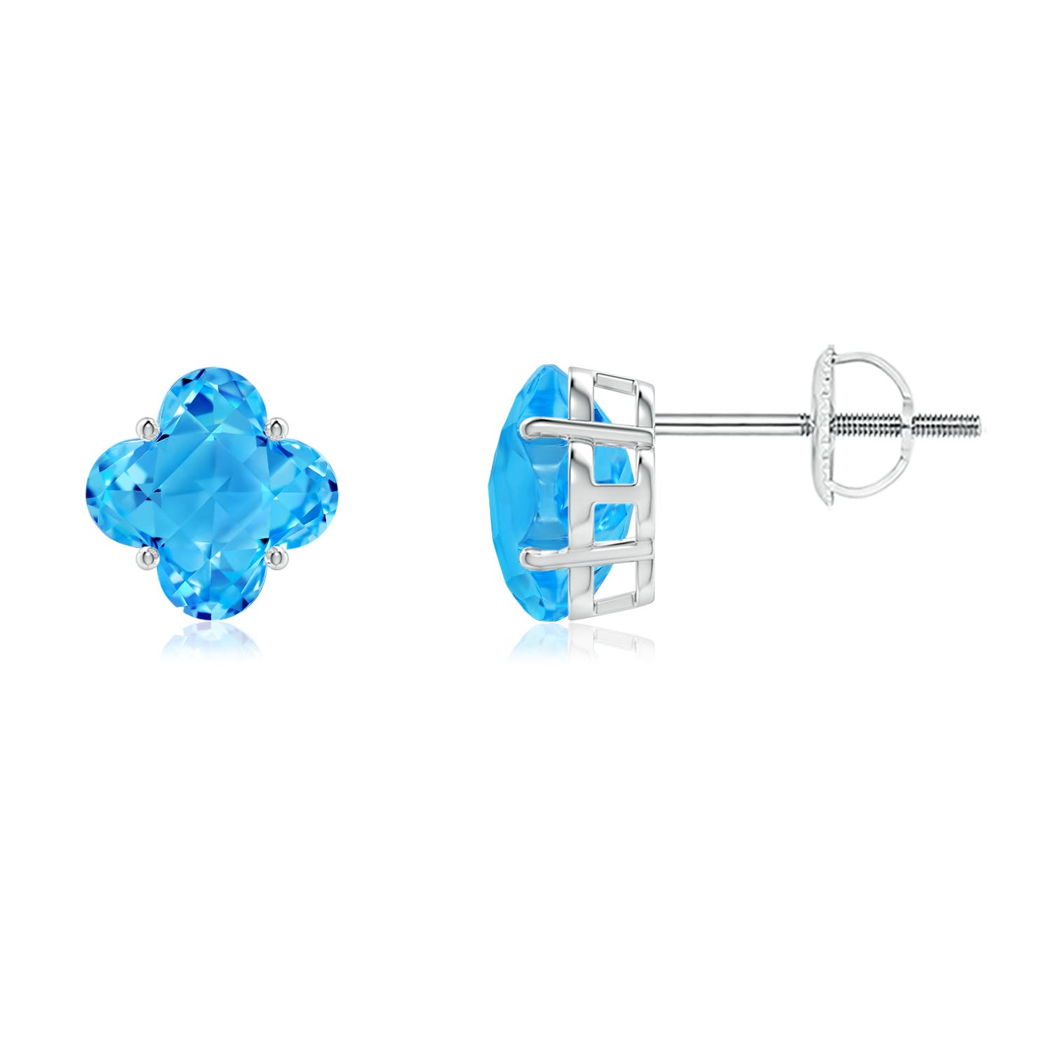 AAAA - Swiss Blue Topaz / 3.6 CT / 14 KT White Gold