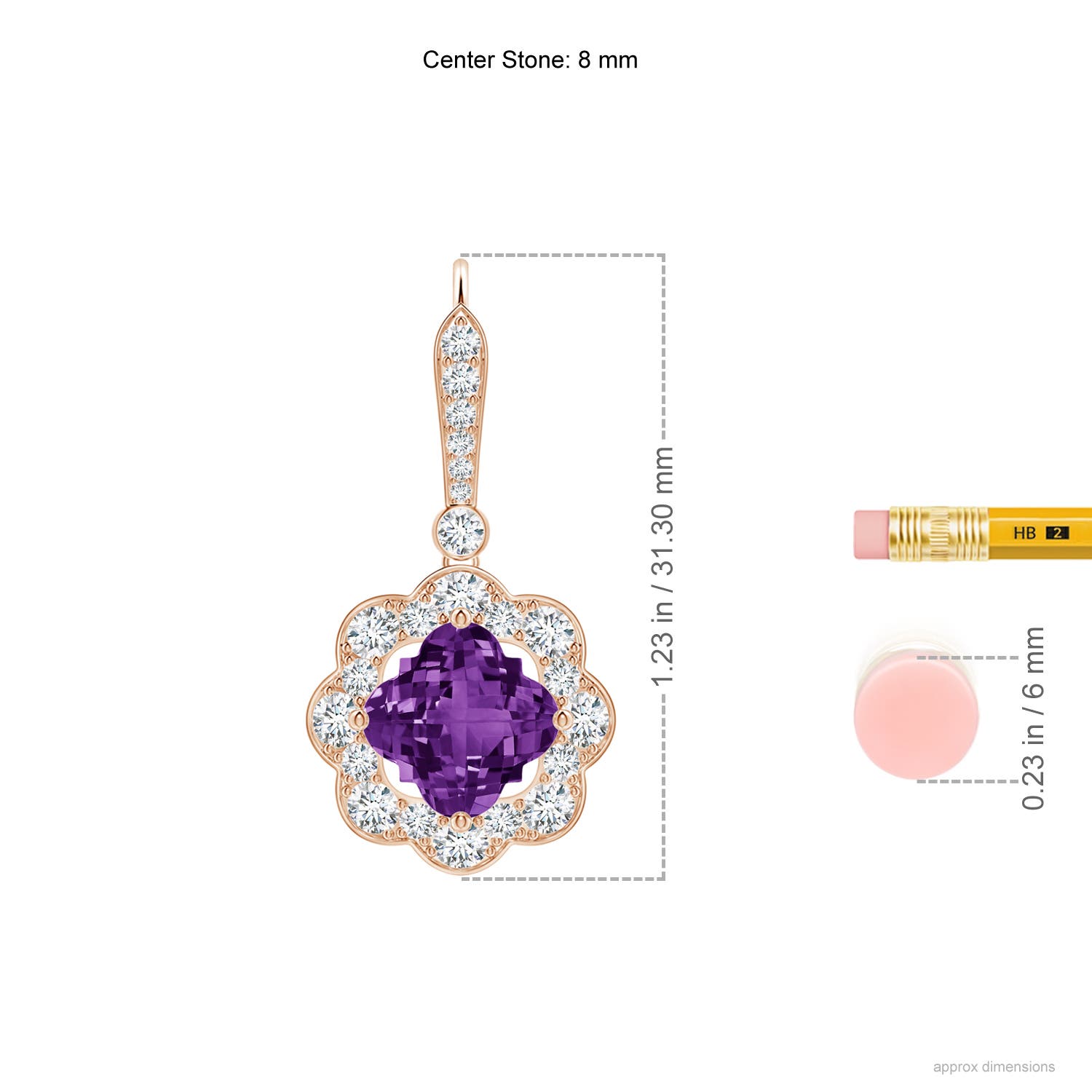 AAAA - Amethyst / 6.39 CT / 14 KT Rose Gold