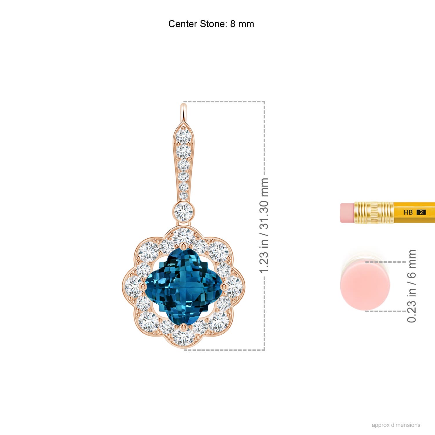 AAAA - London Blue Topaz / 7.19 CT / 14 KT Rose Gold