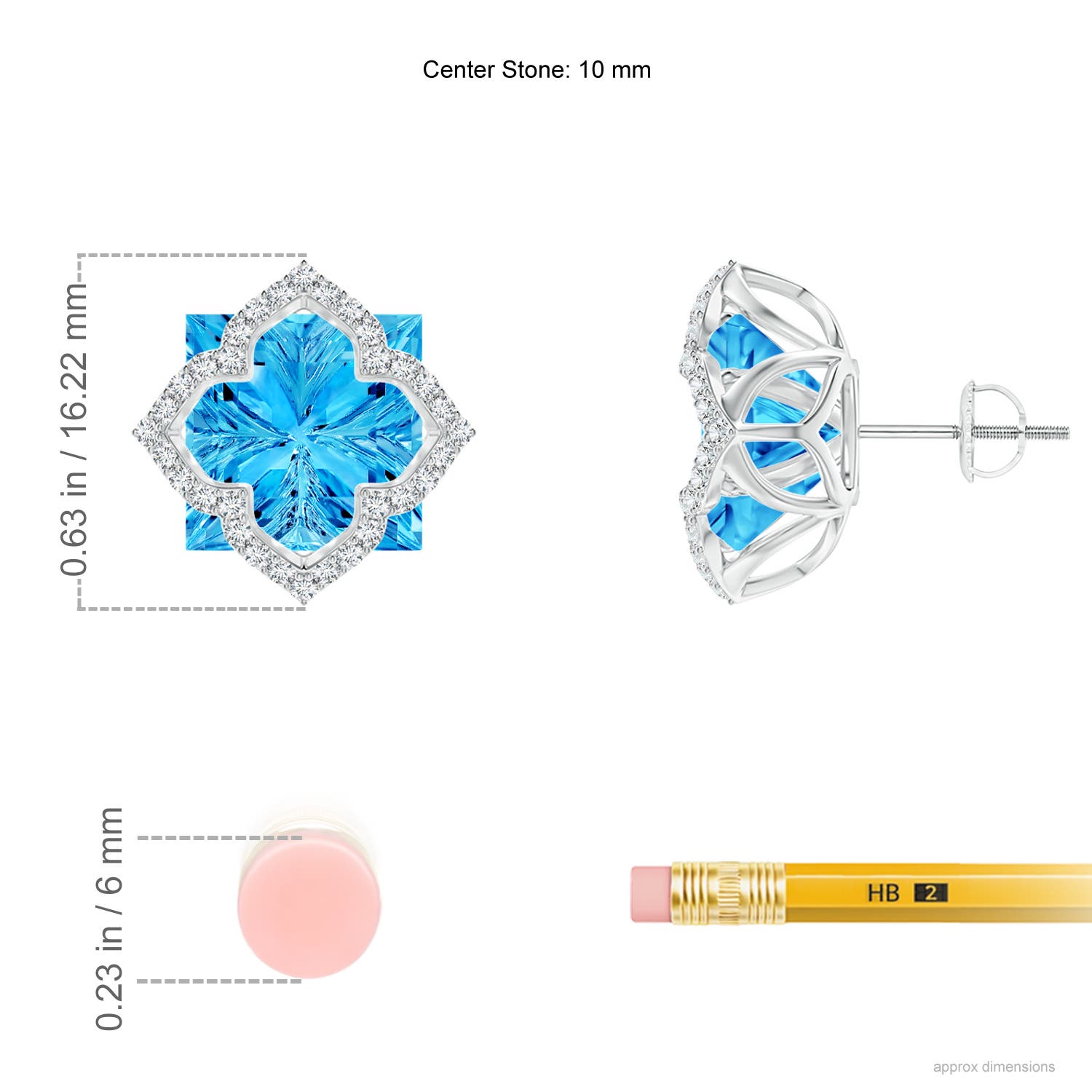 AAAA - Swiss Blue Topaz / 10.51 CT / 14 KT White Gold