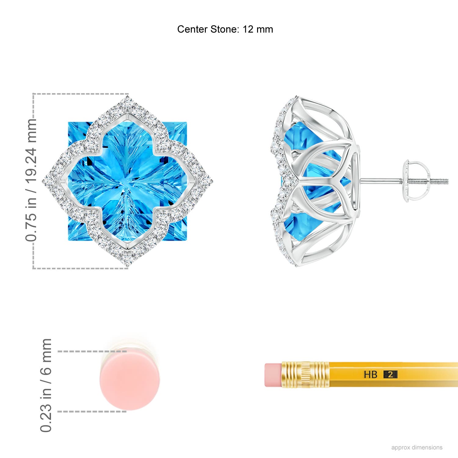 AAAA - Swiss Blue Topaz / 17.57 CT / 14 KT White Gold