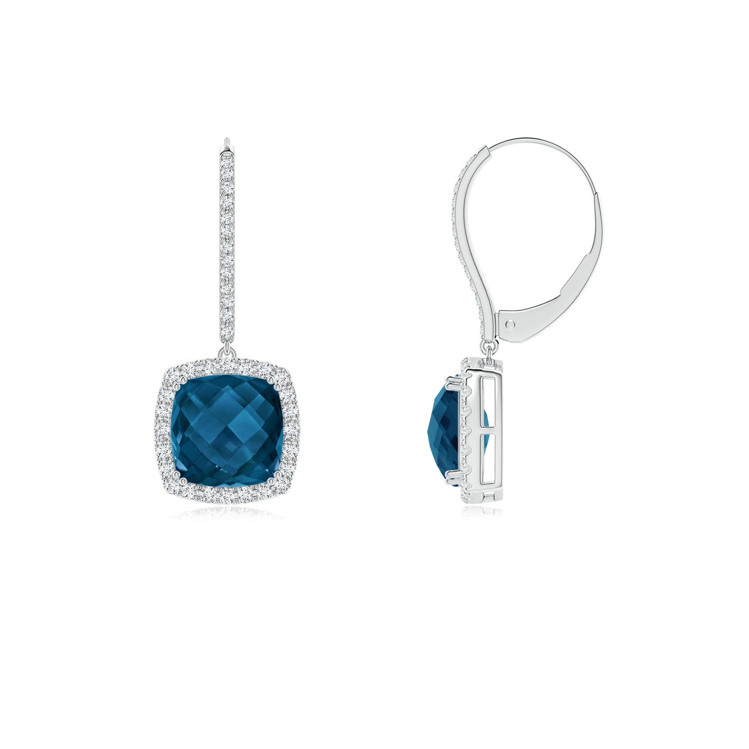 AAAA - London Blue Topaz / 6.42 CT / 14 KT White Gold