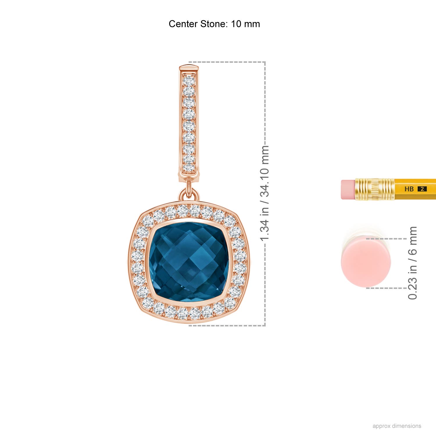 AAAA - London Blue Topaz / 10.49 CT / 14 KT Rose Gold