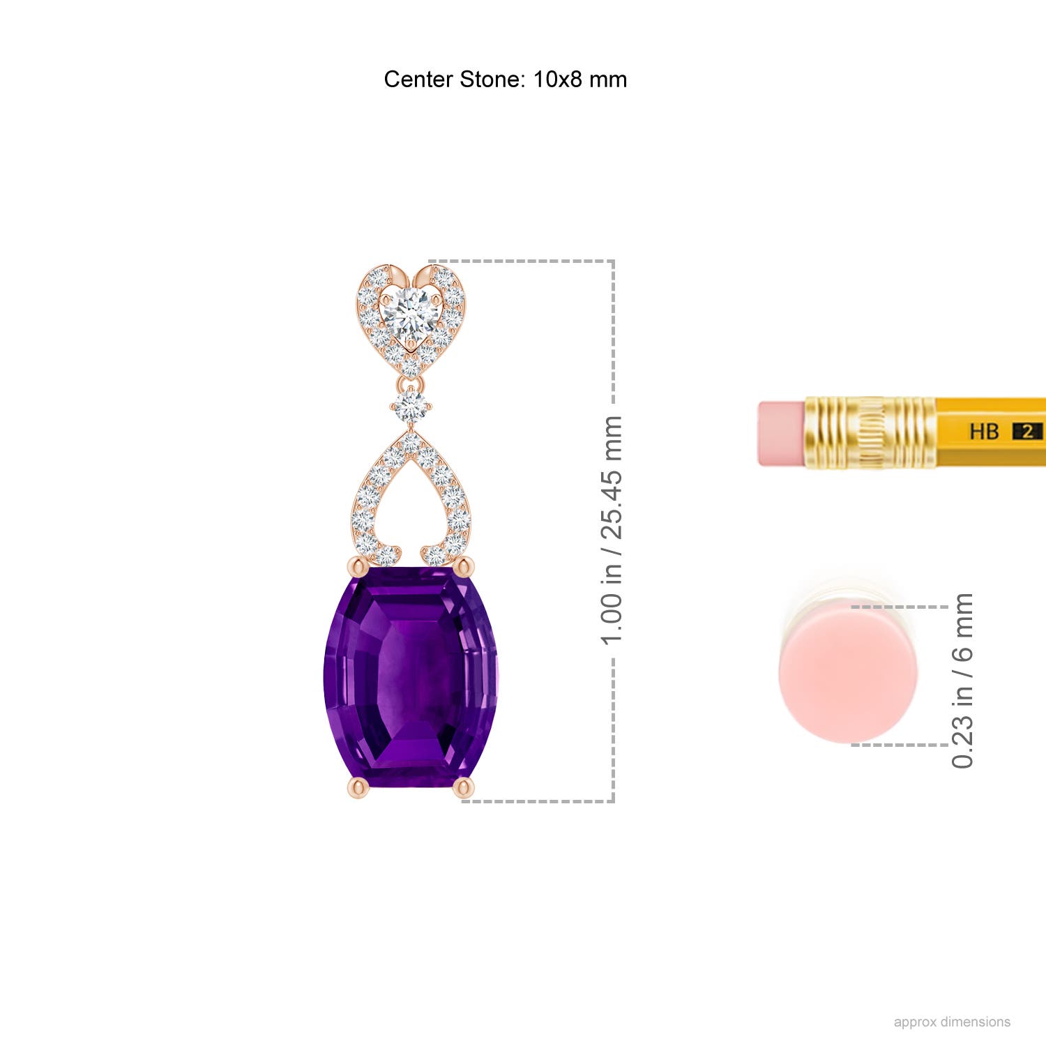 AAAA - Amethyst / 6.15 CT / 14 KT Rose Gold