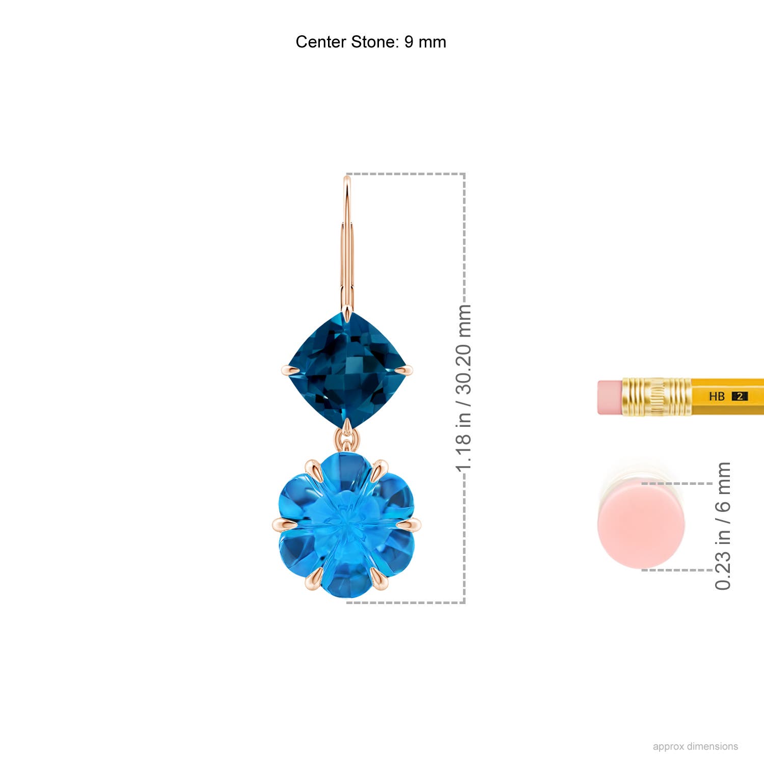 AAAA - London Blue Topaz / 10.45 CT / 14 KT Rose Gold