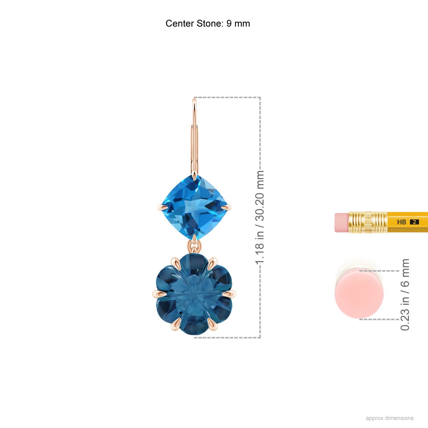 AAAA - Swiss Blue Topaz / 10.45 CT / 14 KT Rose Gold