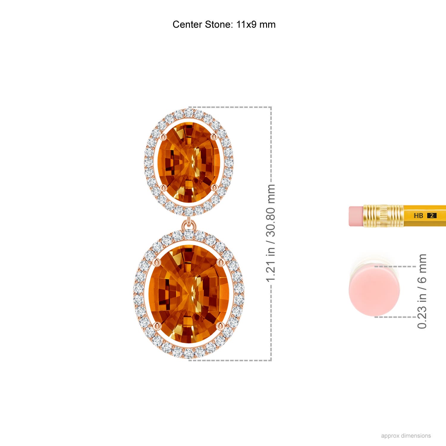 AAAA - Citrine / 14.22 CT / 14 KT Rose Gold