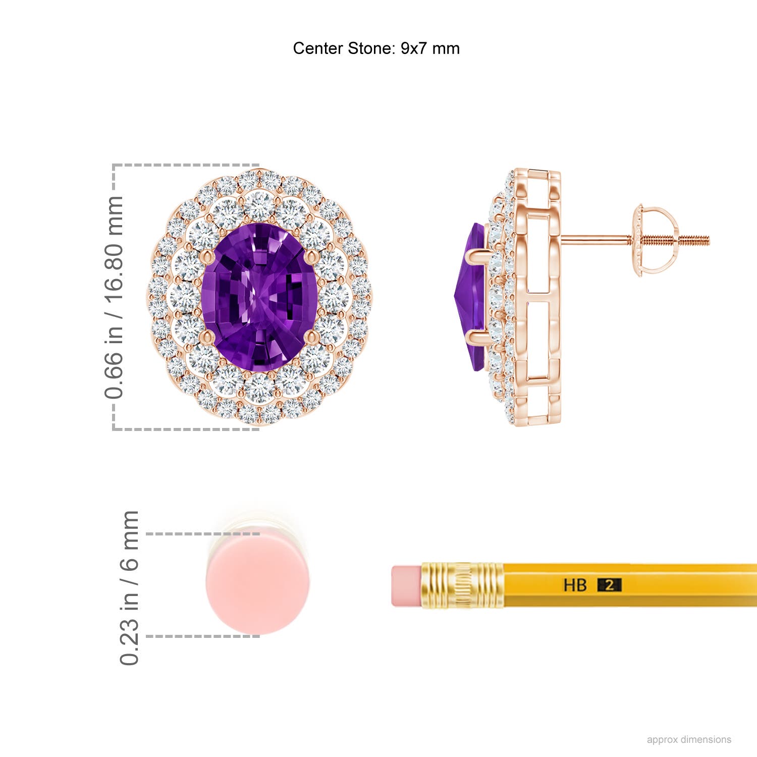 AAAA - Amethyst / 6.04 CT / 14 KT Rose Gold