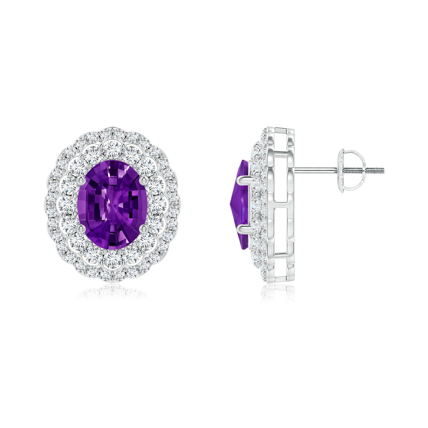 AAAA - Amethyst / 6.04 CT / 14 KT White Gold