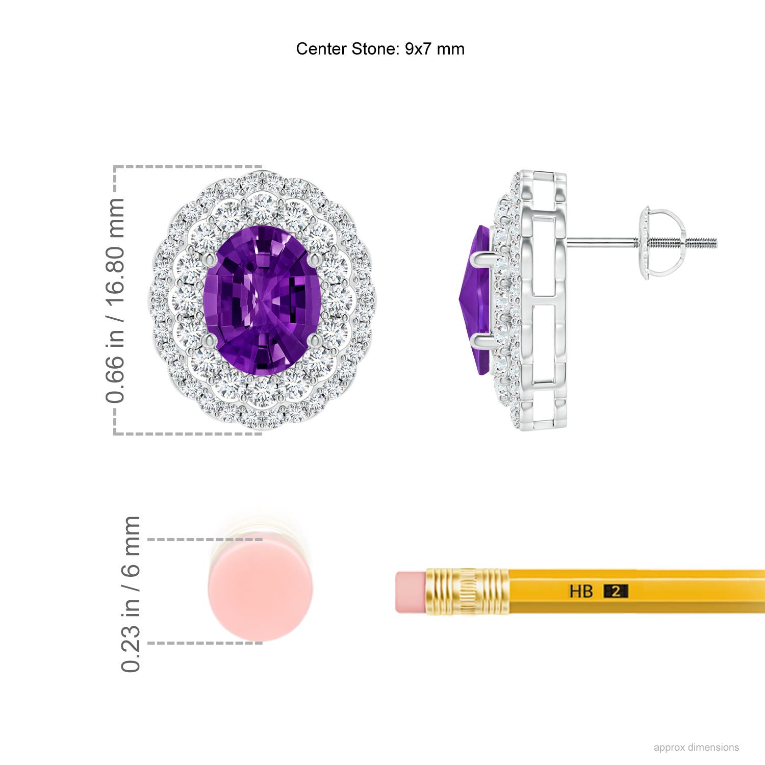 AAAA - Amethyst / 6.04 CT / 14 KT White Gold