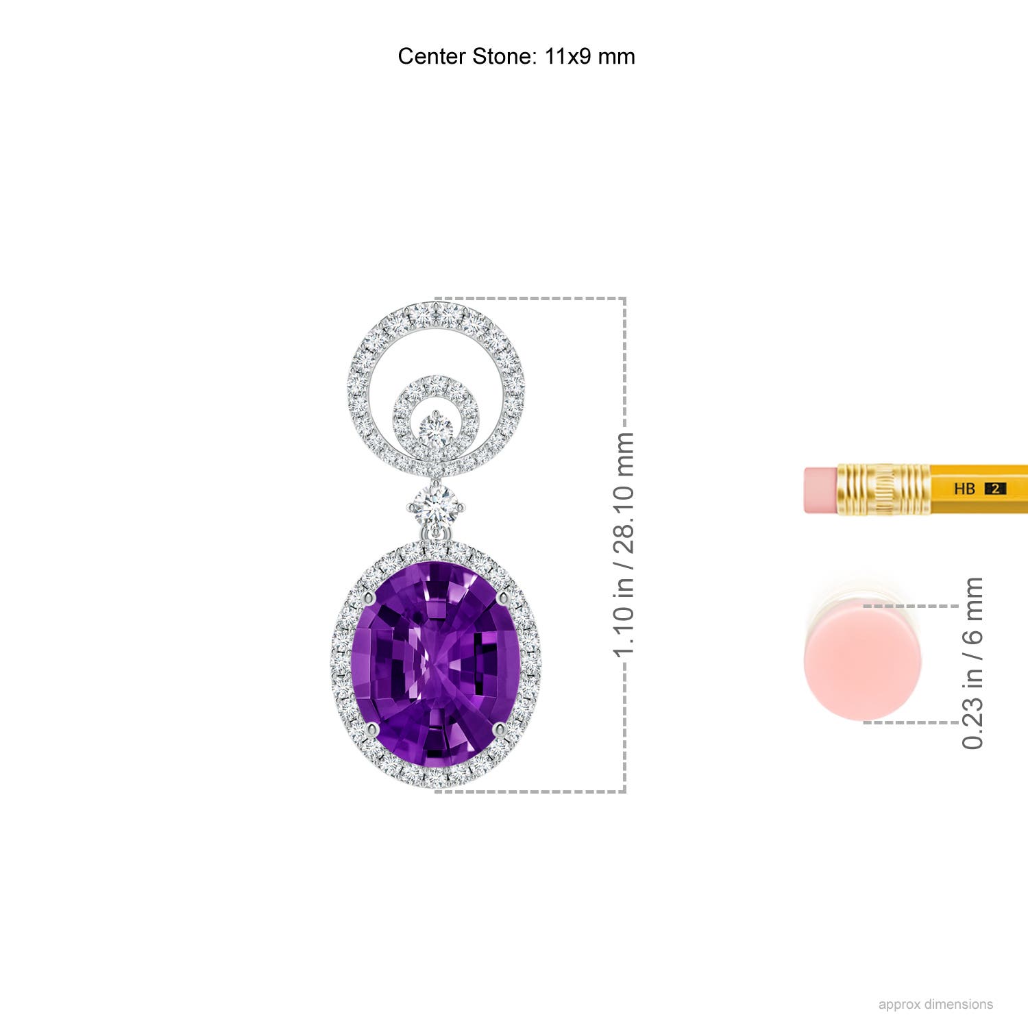 AAAA - Amethyst / 9.72 CT / 14 KT White Gold