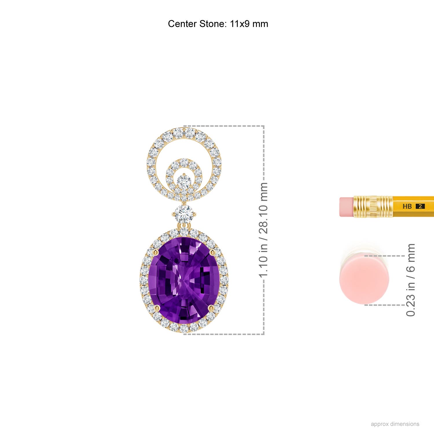 AAAA - Amethyst / 9.72 CT / 14 KT Yellow Gold