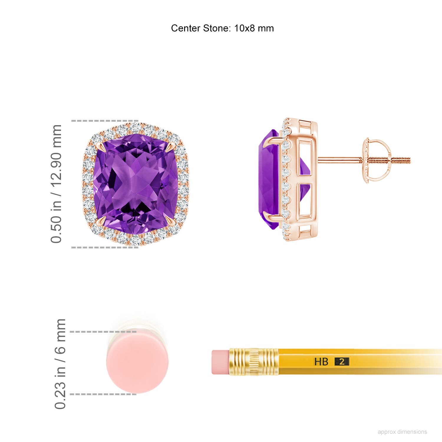 AAAA - Amethyst / 6.02 CT / 14 KT Rose Gold