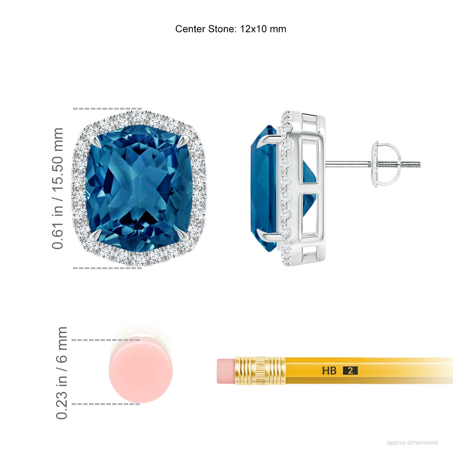 AAAA - London Blue Topaz / 12.68 CT / 14 KT White Gold